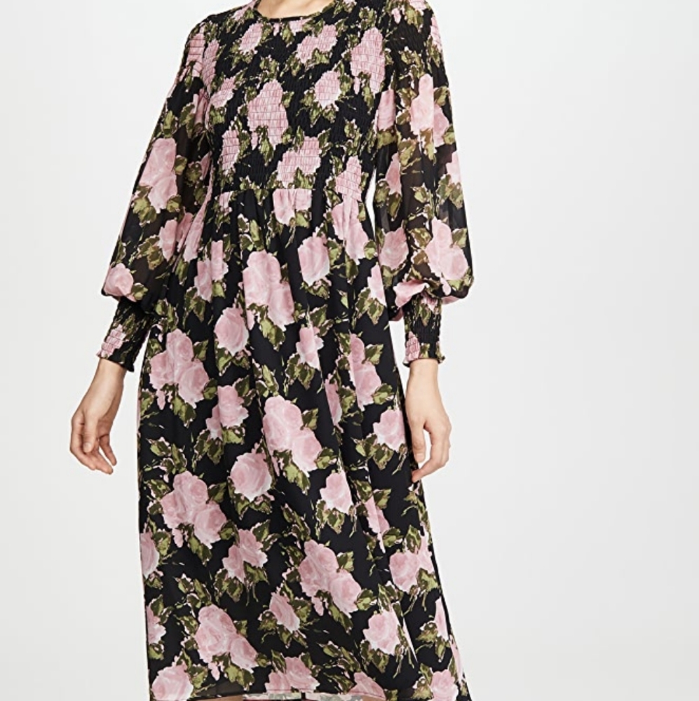 NWT WAYF smocked bodice midi dress